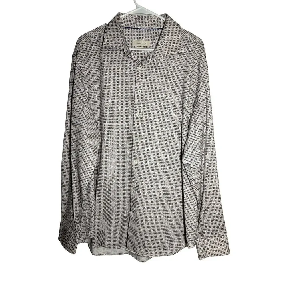 Bugatchi 8 Way Stretch Button Up Shirt Long Sleeve Sz XL